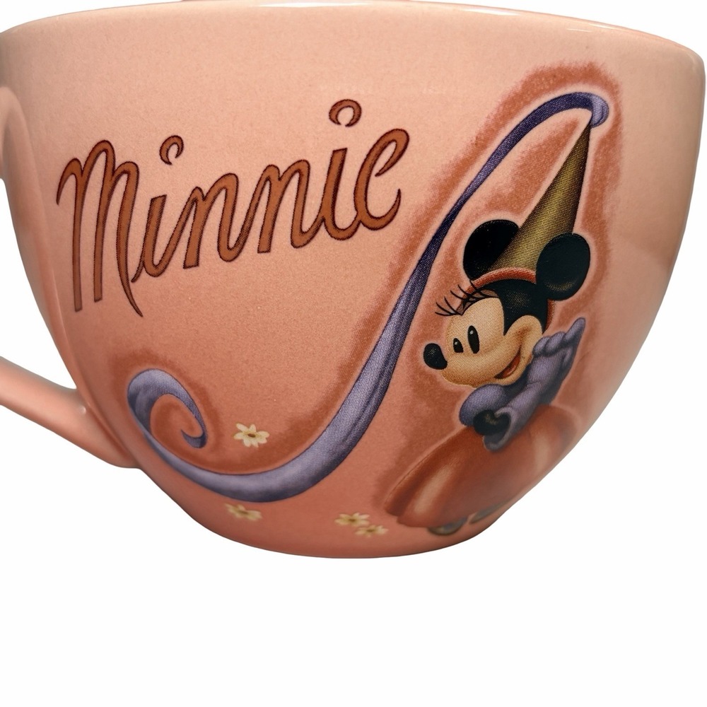 Minnie Mouse Pink Princess Disney Store Exclusive Mug Jumbo Coffee Soup Cup 16oz